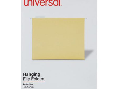 Deluxe Bright Color Hanging File Folders, Letter Size, 1 5-cut Tabs, Yellow, 25 box on Sale