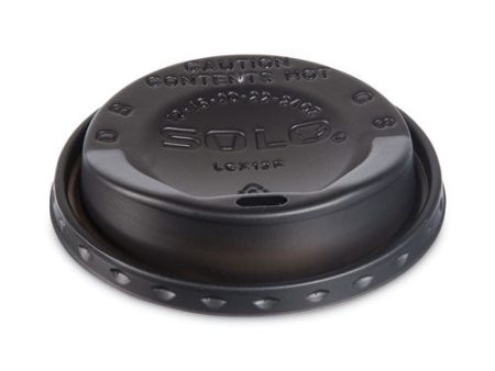 The Gourmet Lid Hot Cup Lids For Trophy Plus, Fits 12 Oz To 20 Oz Cups, Plastic, Black, 125 Lids sleeve, 12 Sleeves carton Sale