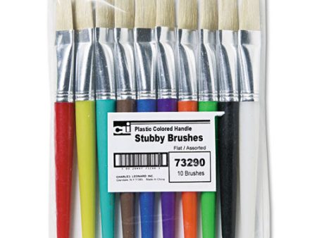 Stubby Brush Set, Natural Bristle, Flat Profile, 10 set Hot on Sale