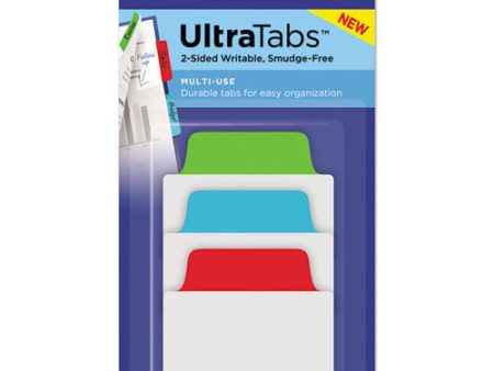 Ultra Tabs Repositionable Tabs, Standard: 2  X 1.5 , 1 5-cut, Assorted Colors (blue, Green And Red), 24 pack Sale