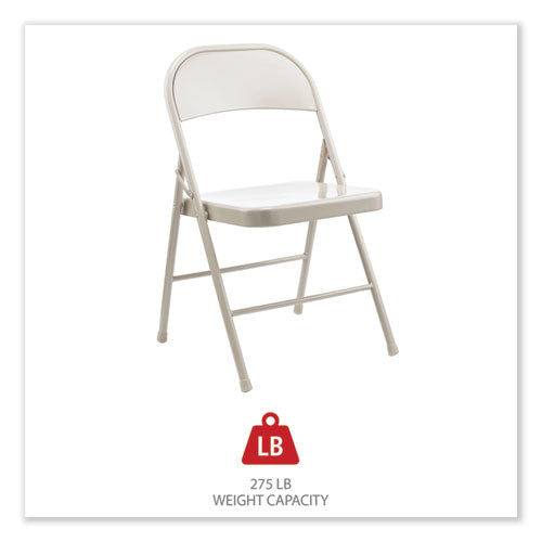 Armless Steel Folding Chair, Supports Up To 275 Lb, Taupe Seat, Taupe Back, Taupe Base, 4 carton on Sale