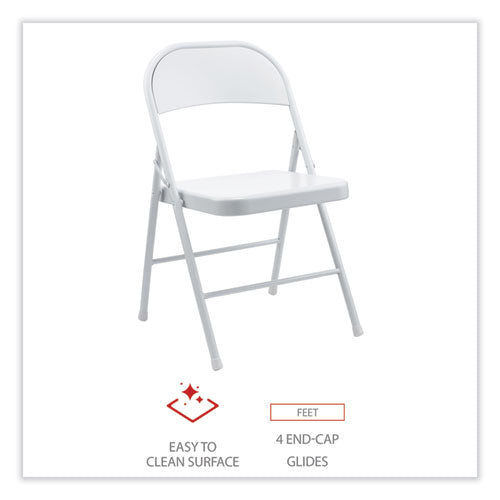 Armless Steel Folding Chair, Supports Up To 275 Lb, Gray Seat, Gray Back, Gray Base, 4 carton Online Hot Sale