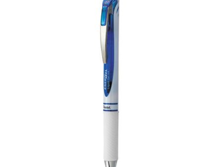 Energel Rtx Gel Pen, Retractable, Medium 0.7 Mm, Blue Ink, White translucent Blue Barrel Supply