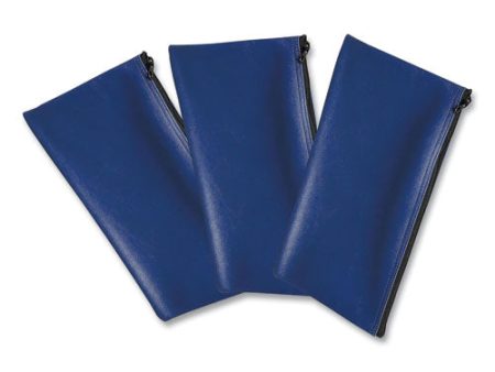 Multipurpose Zipper Deposit Bags, Polyester, 11.3 X 6.3, Blue, 3 pack on Sale