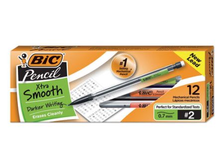 Xtra Smooth Mechanical Pencils With Tube Of Lead, 0.7 Mm, Hb (#2), Black Lead, Clear Barrel, Dozen Hot on Sale