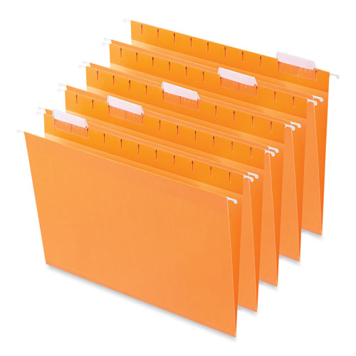 Deluxe Bright Color Hanging File Folders, Letter Size, 1 5-cut Tabs, Orange, 25 box on Sale