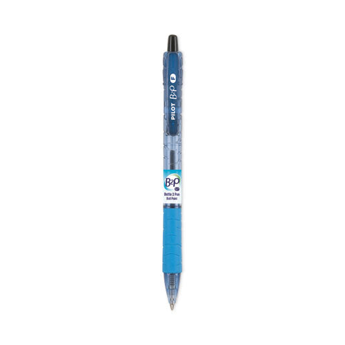 B2p Bottle-2-pen Recycled Ballpoint Pen, Retractable, Fine 0.7 Mm, Black Ink, Translucent Blue Barrel, Dozen Online now