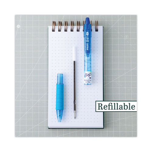 B2p Bottle-2-pen Recycled Ballpoint Pen, Retractable, Fine 0.7 Mm, Blue Ink, Translucent Blue Barrel, Dozen For Discount