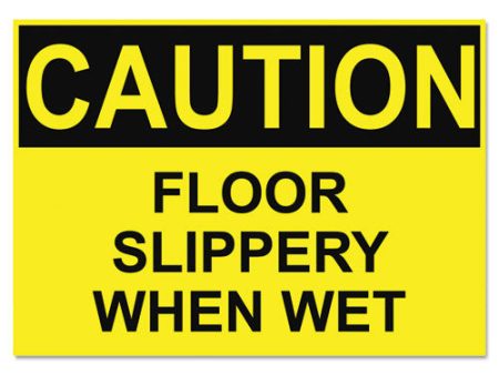 Osha Safety Signs, Caution Slippery When Wet, Yellow black, 10 X 14 Fashion