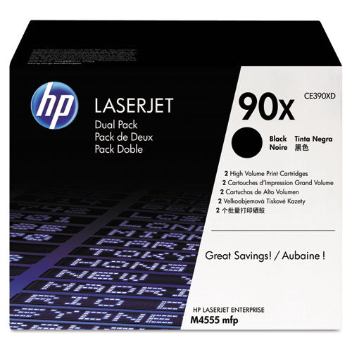 Hp 90x, (ce390x-d) 2-pack High-yield Black Original Laserjet Toner Cartridges Sale