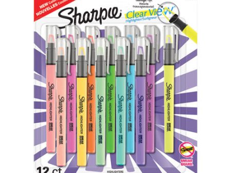 Clearview Pen-style Highlighter, Assorted Ink Colors, Chisel Tip, Assorted Barrel Colors, 12 pack For Discount