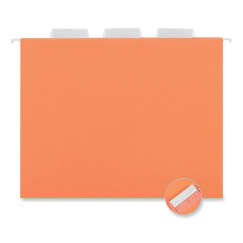 Deluxe Bright Color Hanging File Folders, Letter Size, 1 5-cut Tabs, Orange, 25 box on Sale