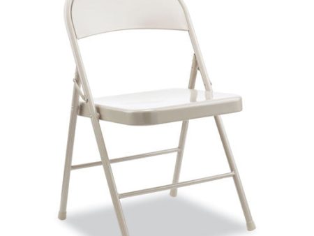 Armless Steel Folding Chair, Supports Up To 275 Lb, Taupe Seat, Taupe Back, Taupe Base, 4 carton on Sale