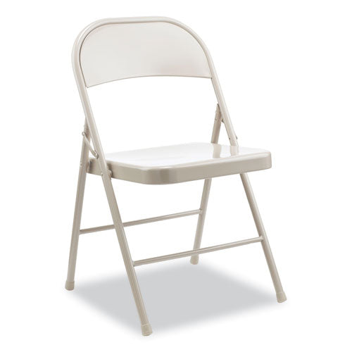 Armless Steel Folding Chair, Supports Up To 275 Lb, Taupe Seat, Taupe Back, Taupe Base, 4 carton on Sale