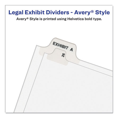 Avery-style Preprinted Legal Side Tab Divider, 26-tab, Exhibit I, 11 X 8.5, White, 25 pack, (1379) Hot on Sale