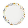 Deerfield Printed Paper Plates, 6  Dia, Coated soak Proof, White yellow green purple, 250 pack, 4 Packs carton Fashion