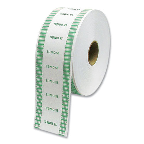 Automatic Coin Wrapper Roll For Coin Wrapping Machines, Dimes, $5.00, Kraft green, 2,000 roll, 8 Rolls carton For Discount