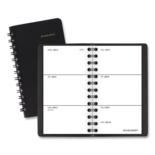 Weekly Planner, 4.5 X 2.5, Black Cover, 12-month (jan To Dec): 2025 Sale