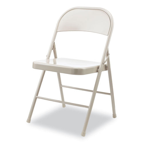 Armless Steel Folding Chair, Supports Up To 275 Lb, Taupe Seat, Taupe Back, Taupe Base, 4 carton on Sale