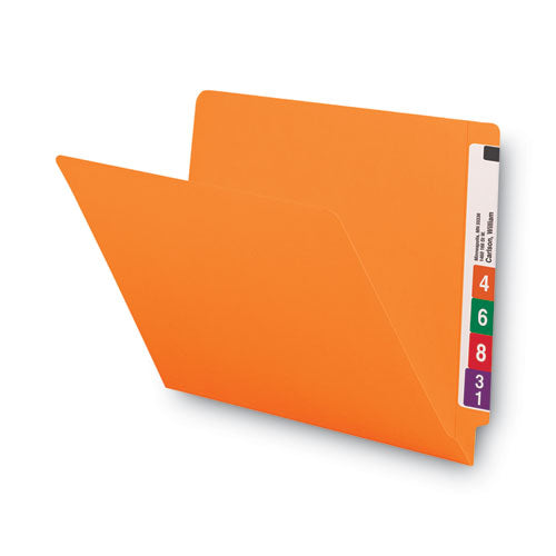 Shelf-master Reinforced End Tab Colored Folders, Straight Tabs, Letter Size, 0.75  Expansion, Orange, 100 box Cheap