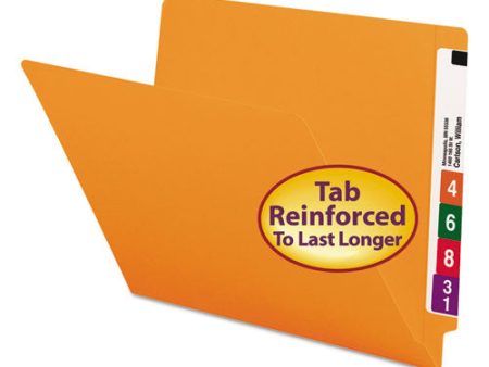 Shelf-master Reinforced End Tab Colored Folders, Straight Tabs, Letter Size, 0.75  Expansion, Orange, 100 box Cheap