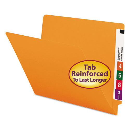 Shelf-master Reinforced End Tab Colored Folders, Straight Tabs, Letter Size, 0.75  Expansion, Orange, 100 box Cheap