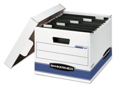 Hang n stor Medium-duty Storage Boxes, Letter Files, 12.63  X 15.63  X 10 , White blue, 4 carton Sale