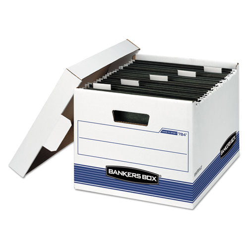 Hang n stor Medium-duty Storage Boxes, Letter Files, 12.63  X 15.63  X 10 , White blue, 4 carton Sale