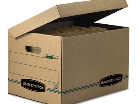 Systematic Basic-duty Attached Lid Storage Boxes, Letter legal Files, Kraft green, 12 carton Supply