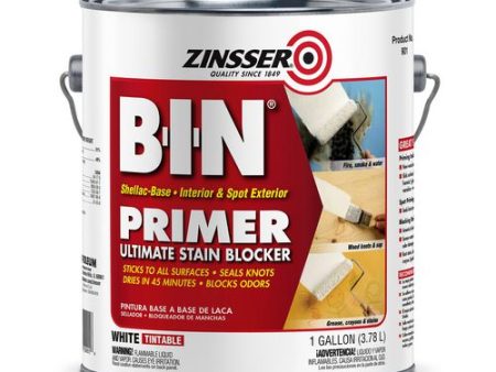 Bin Shellac-base Interior And Spot Exterior Primer, Flat White, 1 Gal Bucket pail, 2 carton Fashion