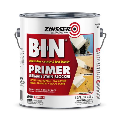 Bin Shellac-base Interior And Spot Exterior Primer, Flat White, 1 Gal Bucket pail, 2 carton Fashion