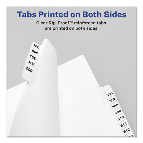 Avery-style Preprinted Legal Side Tab Divider, 26-tab, Exhibit A, 11 X 8.5, White, 25 pack, (1371) Supply