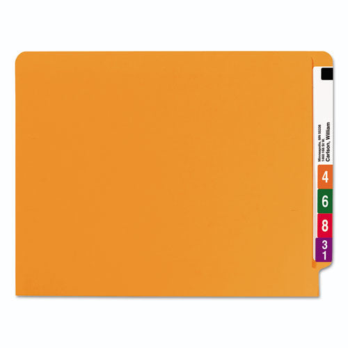 Shelf-master Reinforced End Tab Colored Folders, Straight Tabs, Letter Size, 0.75  Expansion, Orange, 100 box Cheap