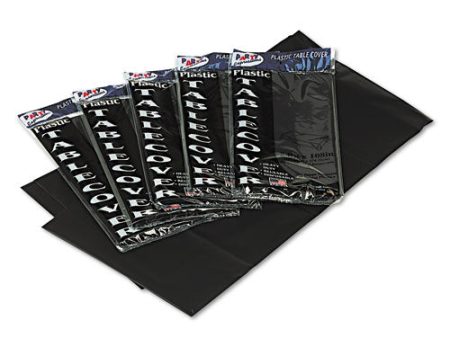 Table Set Rectangular Table Covers, Heavyweight Plastic, 54  X 108 , Black, 6 pack Hot on Sale