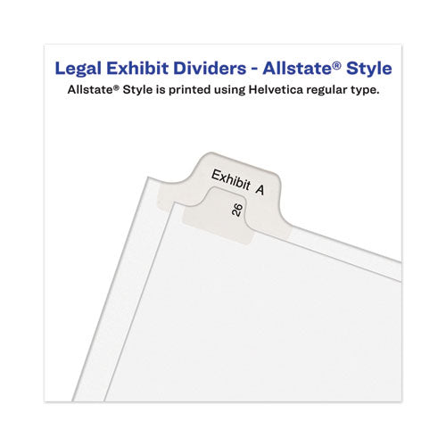 Avery-style Preprinted Legal Side Tab Divider, 26-tab, Exhibit F, 11 X 8.5, White, 25 pack, (1376) Online