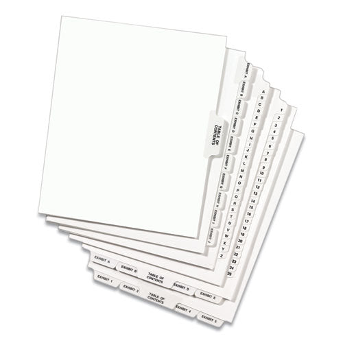 Avery-style Preprinted Legal Side Tab Divider, 26-tab, Exhibit H, 11 X 8.5, White, 25 pack, (1378) Online now