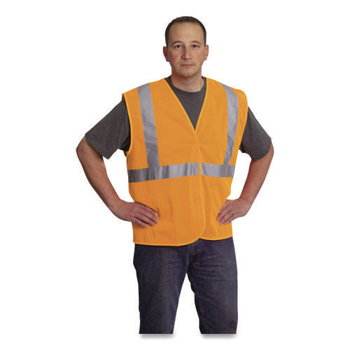 Ansi Class 2 Hook And Loop Safety Vest, Large, Hi-viz Orange Fashion