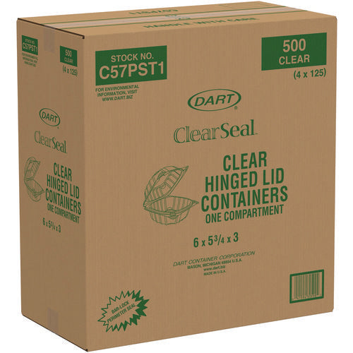 Clearseal Hinged-lid Plastic Containers, 5.8 X 6 X 3, Clear, Plastic, 125 pack, 4 Packs carton Hot on Sale