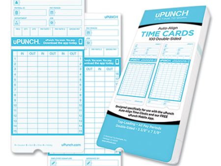 Pay-to-punch Time Card For Sb1200 Time Clock, Two Sides, 3.38 X 7.38, 100 pack Online now