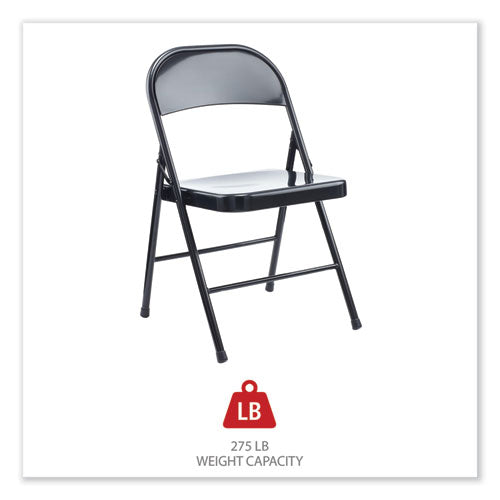 Armless Steel Folding Chair, Supports Up To 275 Lb, Black Seat, Black Back, Black Base, 4 carton Cheap