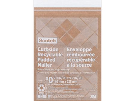 Curbside Recyclable Padded Mailer, #0, Bubble Cushion, Self-adhesive Closure, 7 X 11.25, Natural Kraft, 100 carton Fashion