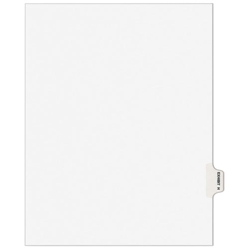 Avery-style Preprinted Legal Side Tab Divider, 26-tab, Exhibit H, 11 X 8.5, White, 25 pack, (1378) Online now