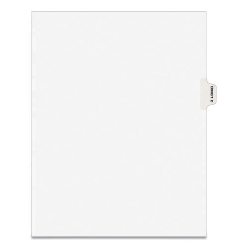 Avery-style Preprinted Legal Side Tab Divider, 26-tab, Exhibit D, 11 X 8.5, White, 25 pack, (1374) Sale