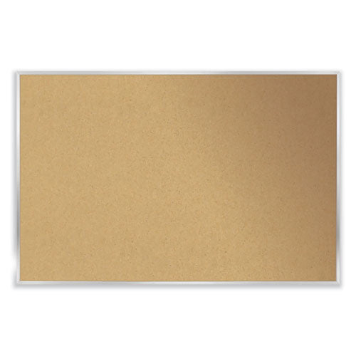 Aluminum-frame Natural Corkboard, 96.5  X 48.5 , Tan Surface, Satin Aluminum Frame on Sale