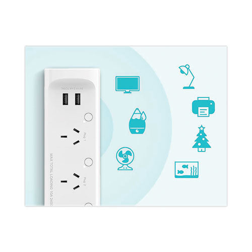 Kasa Smart Wifi 3-outlet Power Strip, 3 Ac Outlets 2 Usb Ports, White on Sale