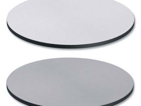 Reversible Laminate Table Top, Round, 35.5  Diameter, White gray on Sale