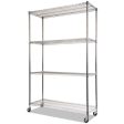 Nsf Certified 4-shelf Wire Shelving Kit With Casters, 48w X 18d X 72h, Silver Cheap