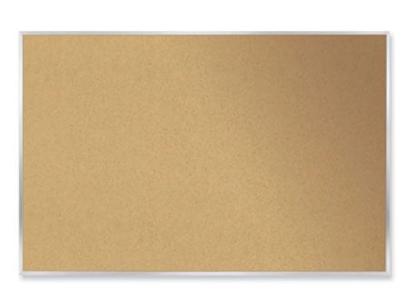 Aluminum-frame Natural Corkboard, 72.5  X 48.5 , Tan Surface, Satin Aluminum Frame Online Sale