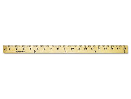 Wood Yardstick With Metal Ends, 36  Long. Clear Lacquer Finish Discount