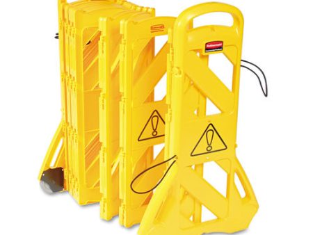 Portable Mobile Safety Barrier, Plastic, 13 Ft X 40 , Yellow For Discount